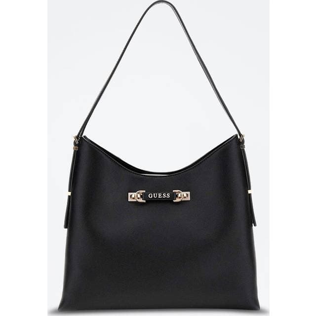 Guess Lefia Large Hobo Skuldertaske Uld - Black