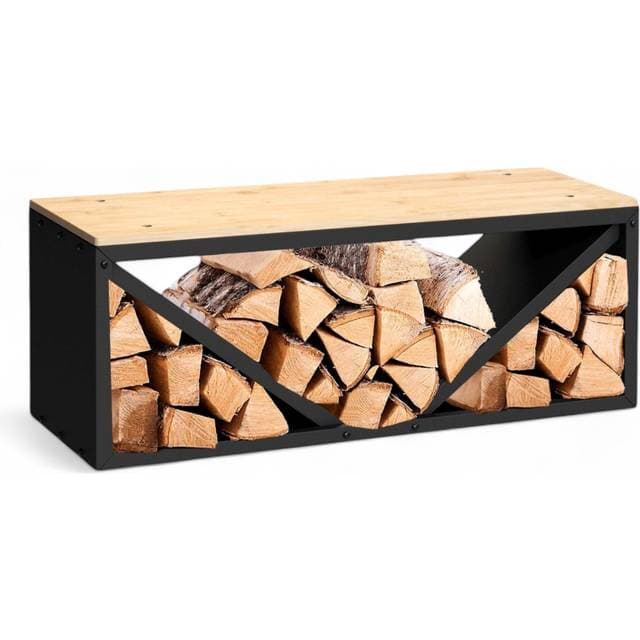 Kaminholzregal Innen Metall Schwarz 96602