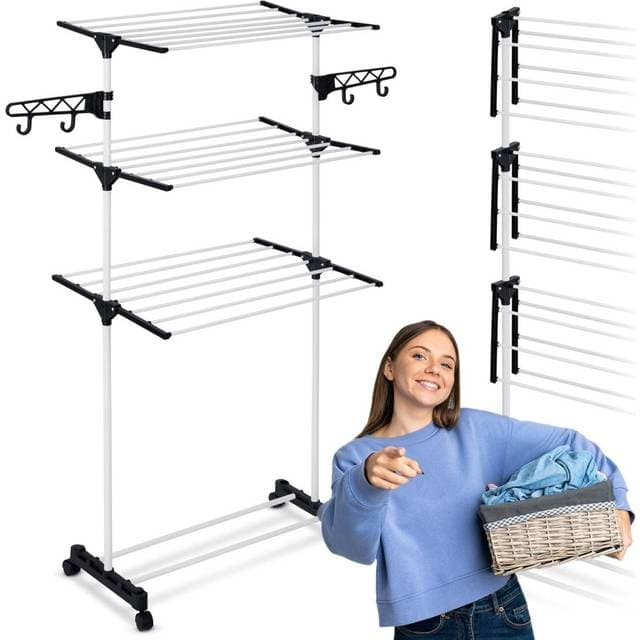 B2X Valkoinen Taitettava Kuivausteline Delia