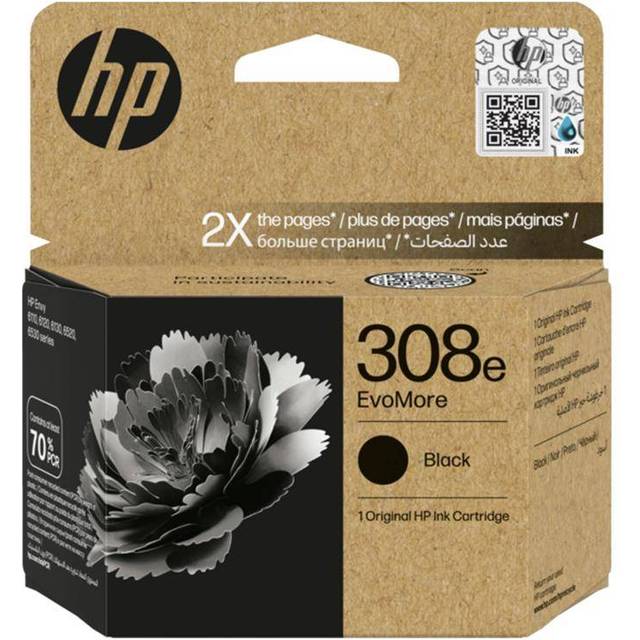 HP 308e EvoMore Black Original Ink Cartridge