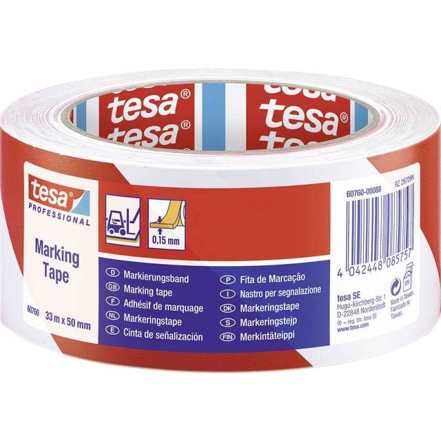 TESA 60760-00088-15 Red/White 33000x50mm