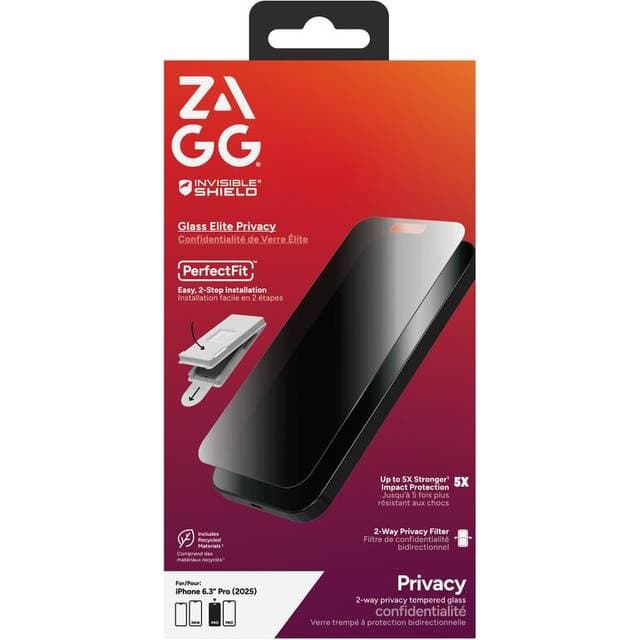 Zagg Elite Privacy Glas iPhone 17 Pro