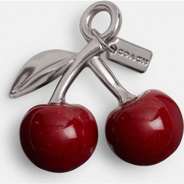 Small Cherry Shoe Charm Silver Red