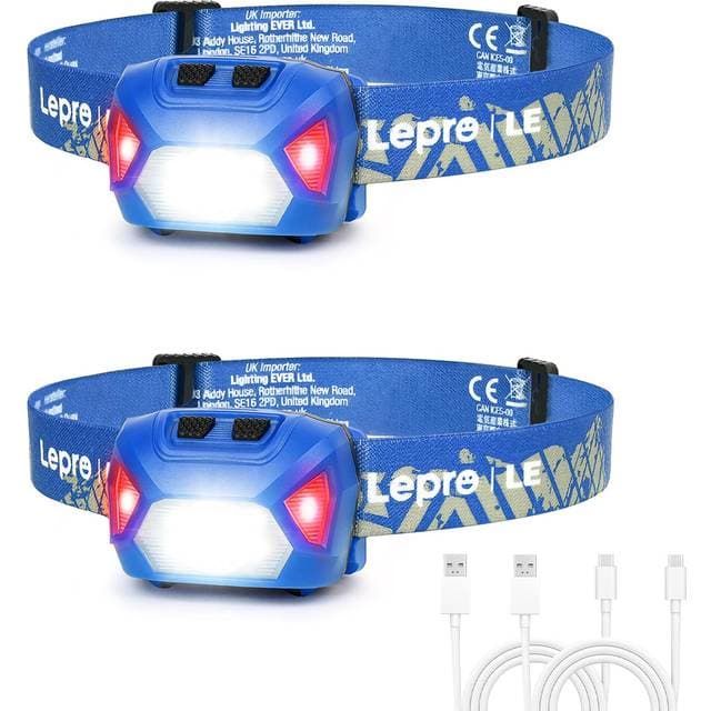 Lepro Lepro Head Torch Rechargeable 2 Pack