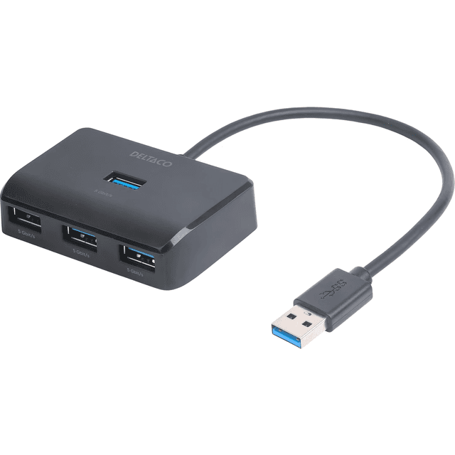 Deltaco USB-A Hub 4 x 4 Ports