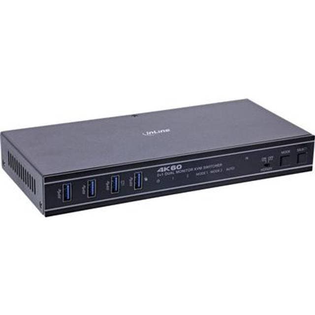 InLine KVM Switch 2-fach HDMI DP Dual Monitor