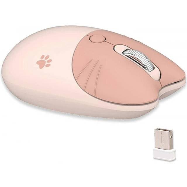 Cute Cat Wireless Mouse Silent Milk Tea