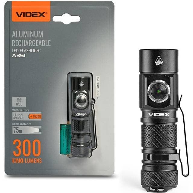 Videx LED Bærbar Lommelygte 5000K