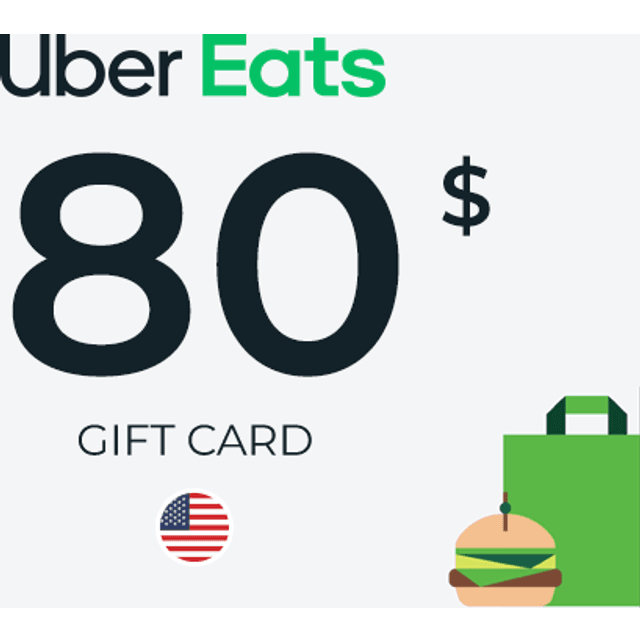 Uber Eats Gift Card 80 USD