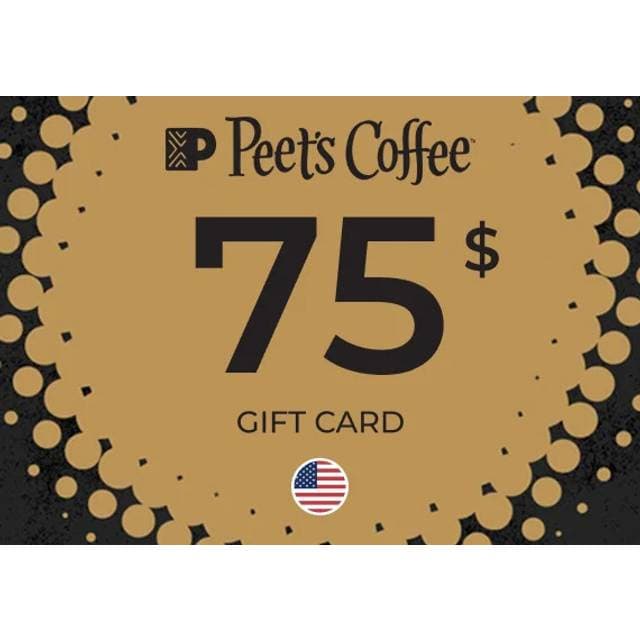 Peet's Coffee Tea Gift Card 75 USD