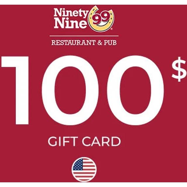 Ninety Nine Restaurant Pub Gift Card 100 USD