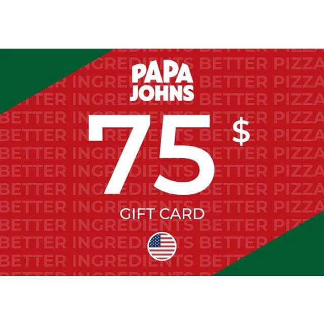 Papa Johns Gift Card 75 USD