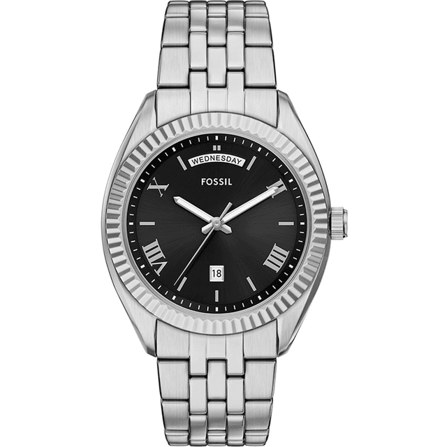 Fossil Analogt ur 'CAMPBELL' sølv