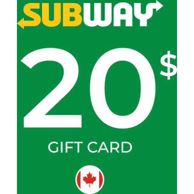 Subway Gift Card 20 CAD Key