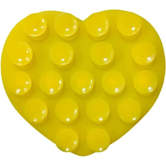Hjerteformet Silikone Mobilholder Gul