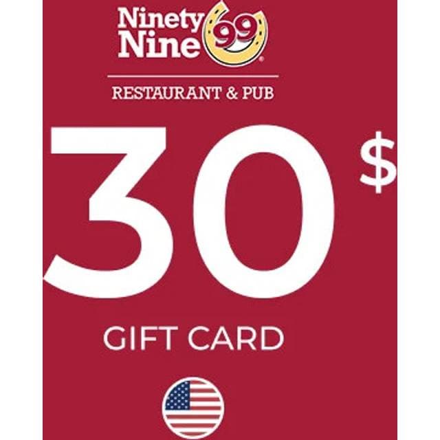 Ninety Nine Restaurant Pub Gift Card 30 USD
