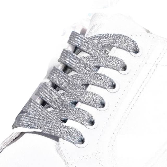 INF Glänzende Schnürsenkel 140 cm Grau