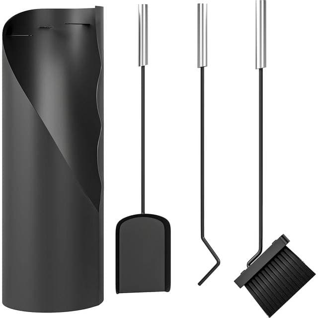 OutSunny Kaminbesteck Set 4-teilig Mit Besen