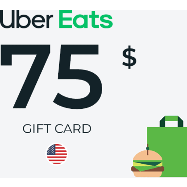 Uber Eats Gift Card 75 USD