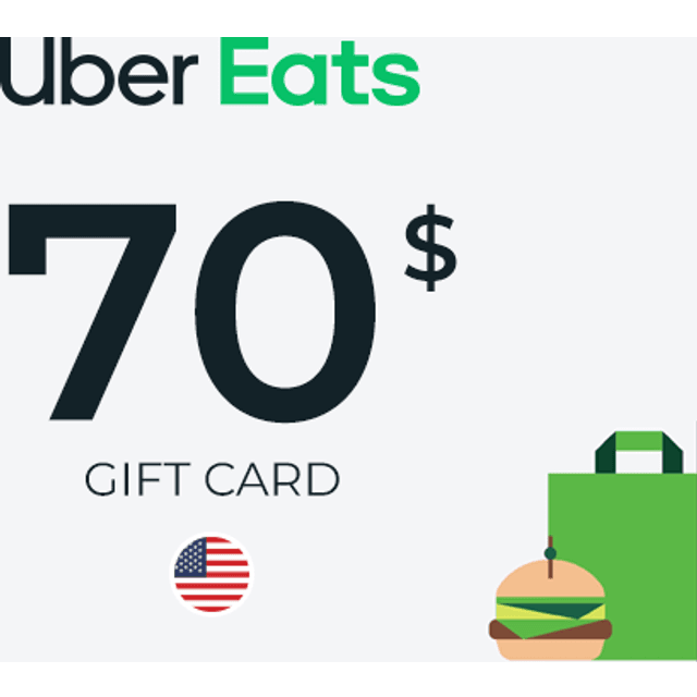 Uber Eats Gift Card 70 USD