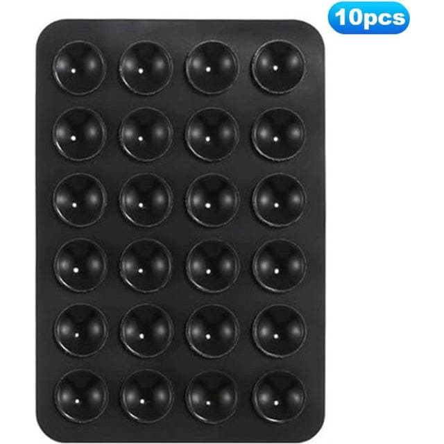 10-Pak Silikone Sugekop Mobilholder Sort