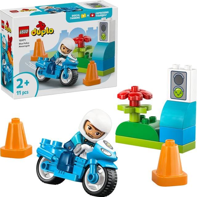 LEGO Duplo Town 10471 Blå Politimotorcykel