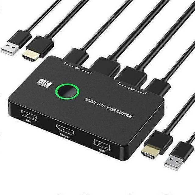 Sodial KVM Switch 2-Port Box USB HDMI
