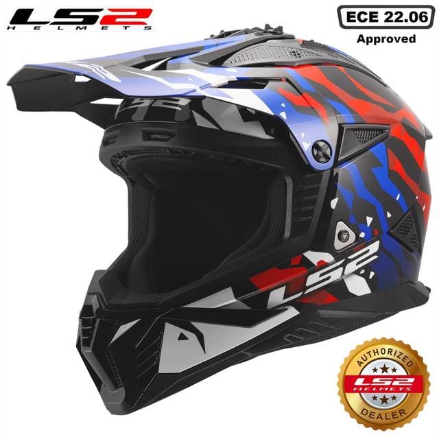 LS2 Crosshjelm Fast II MX Grotesk - Rød Blank
