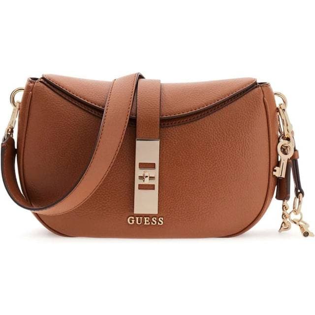 Guess Brooke Charm Shoulder Bag - Brown