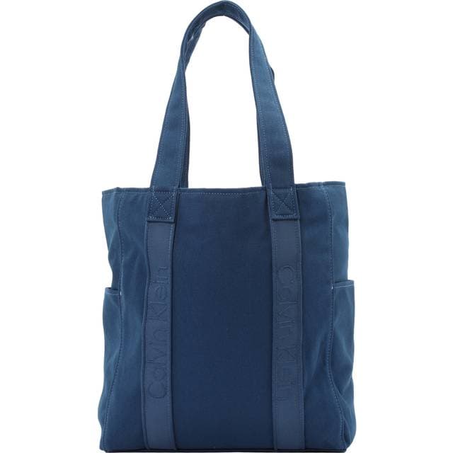Calvin Klein Webbing Strap Canvas Tote - Navy