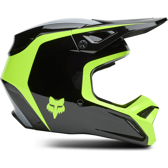 Fox V1 Flow MX Helmet - Black/Yellow