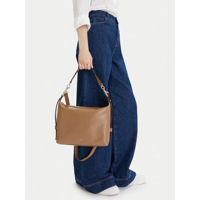 Furla Skuldertaske Tonie Brokade Beige