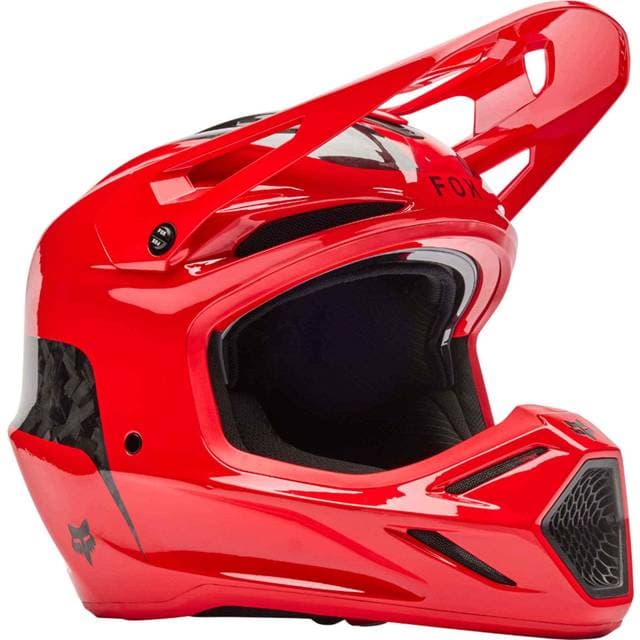 Fox V3 RS Fracture MX Helmet Flourecent - Red