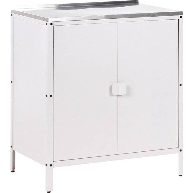 Beliani Køkkenskab Vilama Hvid Sølv