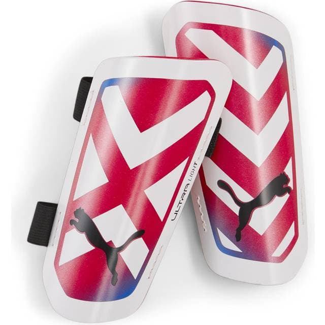Puma Shin Guards Ultra Light Strap White Red