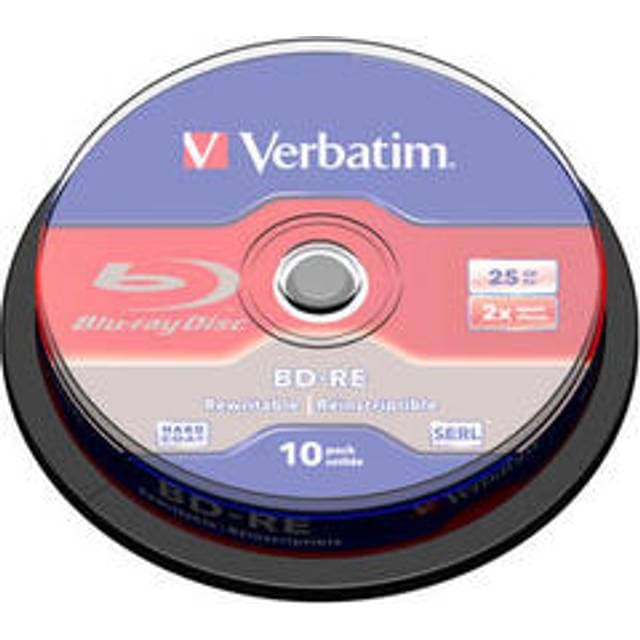 Verbatim BD-RE No ID Brand 25GB 6x Spindle 25-Pack Wide Printable