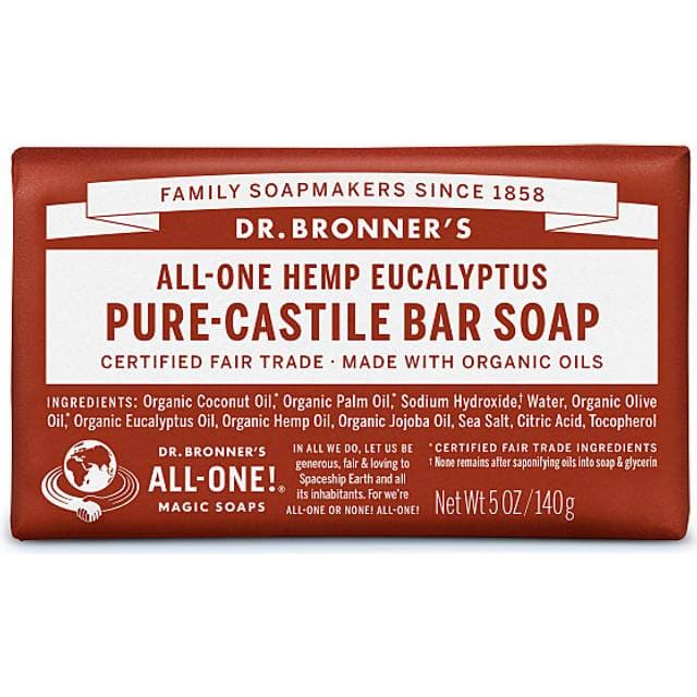 Dr. Bronners Pure Castile Bar Soap Eucalyptus 140g