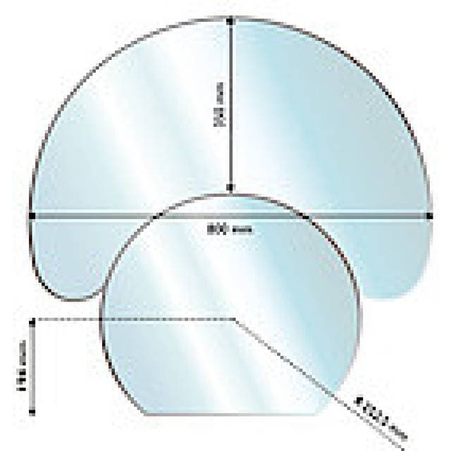 Aduro Glass Floor Hearth Halfmoon 6mm 35X80cm