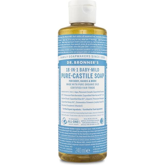 Dr. Bronners Pure Castile Liquid Soap Baby Unscented 240ml 1-pak