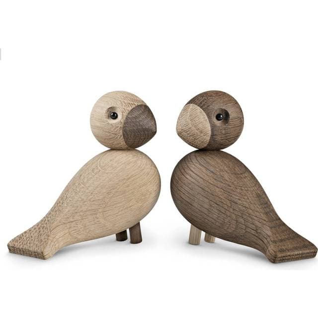 Kay Bojesen Lovebirds Oak Dekorationsfigur 8.8cm 2stk