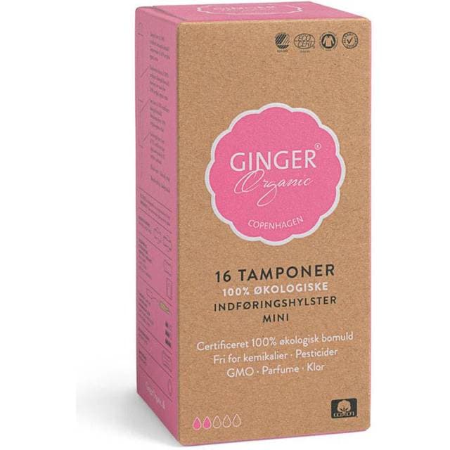 Ginger Organic Tamponer med Indføringshylster Mini 16-pak