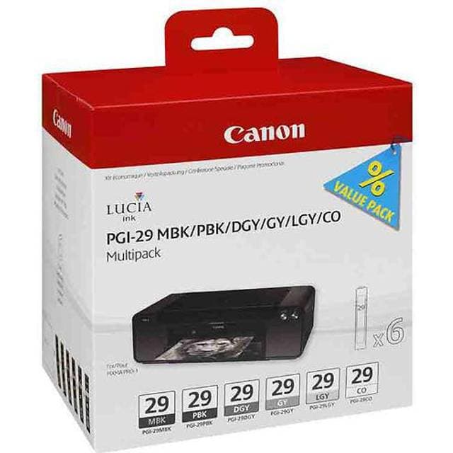 Canon PGI-29 MBK/PBK/DGY/GY/LGY/CO Multipack (Black,Multicolour)