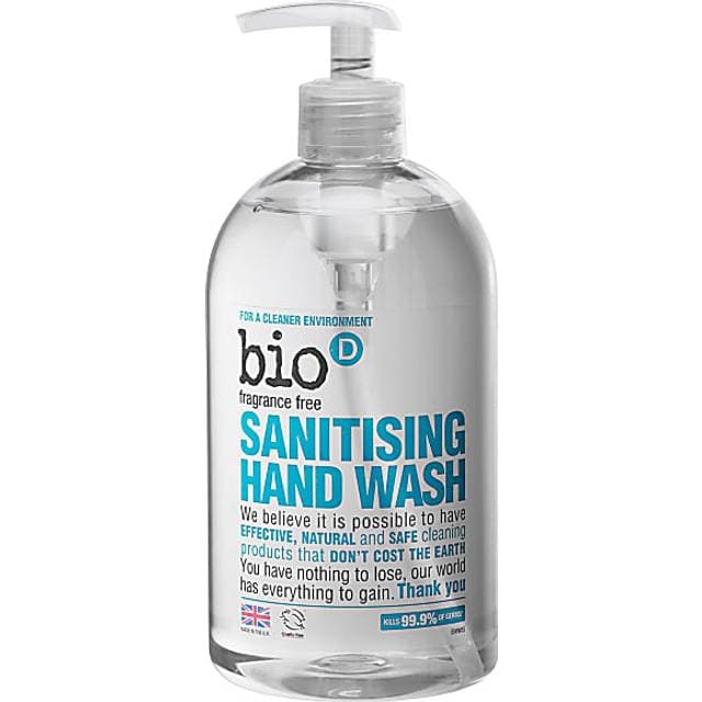Bio-D Sanitising Hand Wash Fragrance Free 500ml