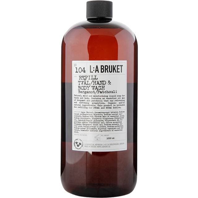 L:A Bruket 104 Hand & Body Wash Bergamot & Patchouli Refill 1000ml