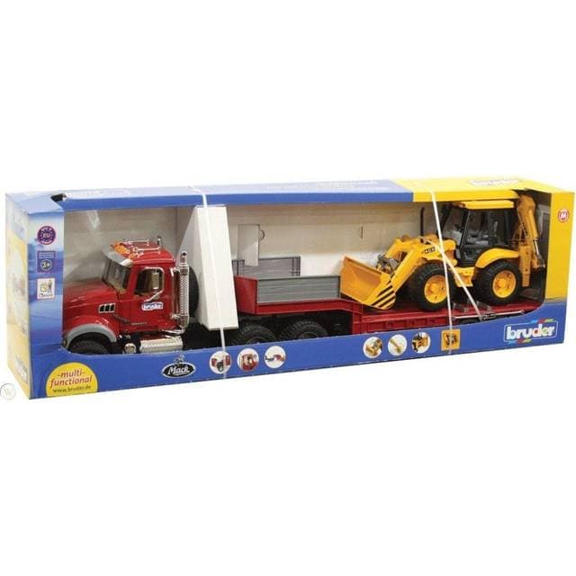 Bruder MACK Granite Truck with Low Loader & JCB 4CX 02813