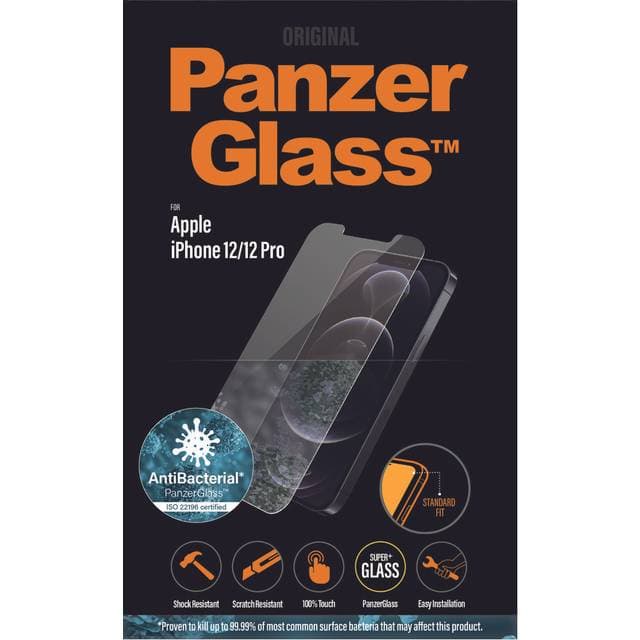 PanzerGlass AntiBacterial Standard Fit Screen Protector for iPhone 12/12 Pro