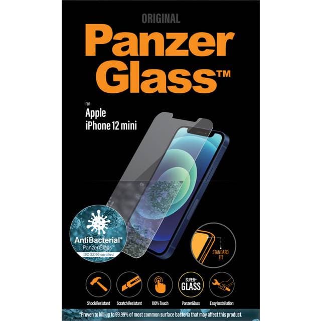 PanzerGlass AntiBacterial Standard Fit Screen Protector for iPhone 12 Mini