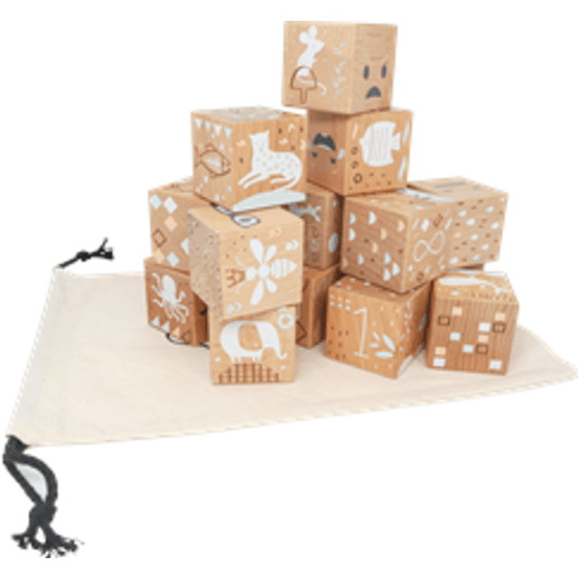 Nordic Play Nature Wooden Blocks in Beech Wood 16pcs