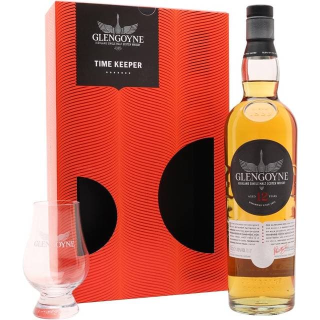 Glengoyne 12 Year Old Highland Single Malt Scotch Whiskey Time Keeper Gift Set 43% 70 cl
