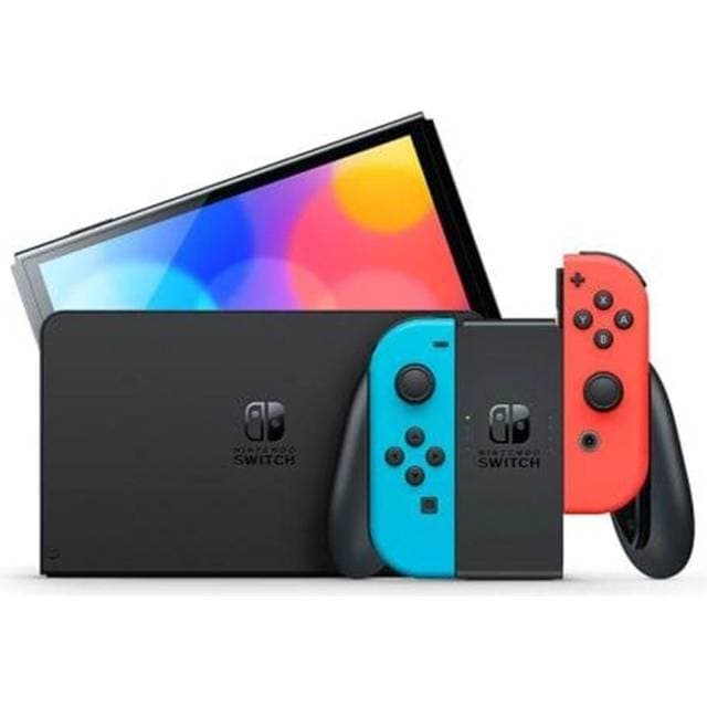 Nintendo Switch OLED Model - Neon Rød/Neon Blå